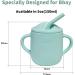 Adocham Silicone Baby Cup with Straw & Handles | BPA-Free Toddler Sippy Training Cup 5oz (Cyan) - Buy Online on GoSupps.com