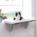 Kphico Cat Window Perch,Cat Hammock Window Seat for Large Indoor Cats &Kittens,Cat Window Shelf,Space Saving Window Mounted Cat Bed,Providing All-Around Sunbath A-White-Cat Window Perch