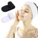 LADES Facial Spa Headband - Makeup Shower Bath Wrap Sport Headband Terry Cloth Adjustable Stretch Towel with Magic Tape Black+White