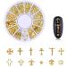 HUPOO Metal Nail Studs Kit - Silver/Rose Gold Star, Moon, Feather, Heart, Triangle, Square Rivet Gems - 3D Nail Art Jewelry Decoration (4 Boxes) - Buy Online on GoSupps.com