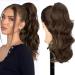 Ponytail Extensions Brown with bracket hair part ponyture extension long curly hair extension extension art hair synthetic braid ponytail such as real hair 40cm 8/10 082d-16 40cm/16Zoll 8/10#