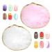 Grevosea 2Pcs Resin Nail Mixing Palette - White and Pink | Gold Edge Mix Palette for Nail Art Painting | Manicure Tool - Buy Online on GoSupps.com