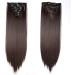 Silk-co 23 8PCS Dark Brown Clip in Hair Extensions | 100% Synthetic Straight Hair Piece | 23 Inch Full Head Coverage - Buy Online on GoSupps.com