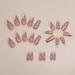 French Tip Press on Nails - Long Gold Foil Square Shape Reusable Gel Nails - 24 Pcs Glossy Nude Stick-On Nails for Women & Girls - Buy Online on GoSupps.com