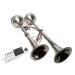Pactrade Marine Boat Stainless Steel Electric Dual Trumpet Horn Complete Set 12V-150db for Pontoon RV Car Truck Boat