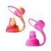 ChooMee SoftSip Food Pouch Tops | 100% Silicone | 2 CT Yellow Pink Swirl
