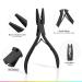 EHDIS Hair Extension Beading Tool Kit - Stainless Steel Micro Link Bead Closer and Remover Pliers Set for Hair Extensions - Includes Beads Pulling Hook & Micro Ring Loop Tool (Black) - Buy Online on GoSupps.com