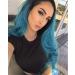 Buy Blue Black Curly Wig for Women - Long Synthetic Hair for Cosplay & Anime | Brazilian Wavy Style - Buy Online on GoSupps.com