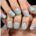 EchiQ Light Blue Laser Press On Nails - Metallic Mirror Like Fake Nails for Women - 24 pcs Short Medium Squoval Acrylic Full Cover False Nails - Buy Online on GoSupps.com