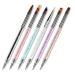 dijiusidy 6 Pieces Nail Brush Set Color Painting Elegant Crystal Inlaid Powder Pole Flower Pens Anti-slip Handle Manicure Accessories