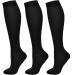 FeifanShop Compression Travel Socks - 3 Pairs Knee Support Socks for Men & Women EU 40-43 (Black) - Buy Online on GoSupps.com