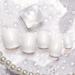 Handmade Milk White Jelly Fake Nails Square Shape Design Kit with Nail Glue | Reusable Full Cover Stick On Nails for Men, Women, and Girls | 12 Sizes - FINAL PEARL A1 - Buy Online on GoSupps.com