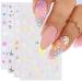Nail ticker self -adhesive 4 sheet 5d nail art sticker flowers nail sticker 5D stereoscopic nail ticker nail stickers nail design nail foil self -adhesive nail foil for diy nail decoration