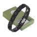 Men's bracelet made of tungsten steel and ceramic black - 21 cm