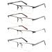 4-Pack Blue Light Blocking Reading Glasses for Men,Stylish Metal Frame Computer Readers with Sping Hinges Anti Glare/Eye Strain Uv Filter (+1.75 Strength) 4 Pack(black/Metalgun/Brown/Glod) 1.75x