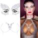 Aularso Rhinestone Face Gems Mermaid Chest Gems Crystal Body Gems Rave Patry Festival Stickers for Face Temporary Body Eyes Jewel for Women and Girls 2PCS