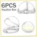 6PCS Pacifier Holder Case - Transparent PP Accessories for Easy Cleaning - Essential Slope Hole Design for Baby Pacifiers - Durable & Practical Storage Solution - Buy Online on GoSupps.com