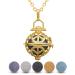 INFUSEU Peace and Love Sign Essential Oils Diffuser Necklace Lava Rock Stone Aromatherapy Jewelry for Women