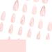 Shop Mouyouglow Short Almond Pink Nude French Glitter Press On Nails - Wavy Line Design with Glue - Buy Online on GoSupps.com