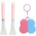 Qukaim Silicone Face Scrubber Facial Mask Brush Silicone Face Scrubber Set with Facial Mask Brush Blue Pink Skincare Tools Hanging Ring. - Buy Online on GoSupps.com