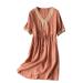 Dresses for Women Cocktail Dress Half Sleeve Dress Fashion Elegant Dress Ladies Floral Printing Slim Fit Elegant Khaki Large