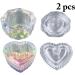 OLACD Fashion Cute Nail Art Crystal Dishes with Lids - Home Salon Glass Bowls Small and Colorful Set of 2 - Buy Online on GoSupps.com