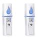 2X Extensions de Cils D'Atomisation de Vaporisateur Nano Mister Mini Portable avec Miroir Blanc