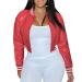 Femmes Veste en cuir v ritable Court D contract e Ajustment mince blouson motto winter jacket leather women leather jacket ladies long sleeves women leather fur for spring autumn winter red l