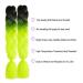 Afro Braids Kanecalon Hair Extensions - Ombre 24inch 6PC 100g - Black/Green Yellow Crochet Twist Braids - Buy Online on GoSupps.com