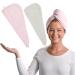 S&T INC. Microfiber Hair Towel Wrap Bath Towel for All Hair Types Rapid Drying Towel for Hair 10.5 Inches x 26 Inches 2 Pack Grey and Pink