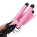 Hair Curling Iron Wand - Triple Pipe Hair Curler & Waver - Tourmaline Electric Styling Tool for All Hair Lengths (US Pink) - International Shipping Available - Buy Online on GoSupps.com
