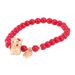 CALLARON Women 1pc Zodiac Year Bracelet Bracelets Miss Alloy Red Beads Ox Mascot Bracelet