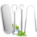 Tongue Cleaner tongue cleaner tongue scraper and tongue cleaner-environmentally friendly oral hygiene set with stainless steel cleaning set and collecting box included.