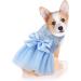 Asenku Dog Dress - Formal Lace Puppy Wedding & Birthday Outfit for Small to Medium Dogs & Cats - Blue - Buy Online on GoSupps.com