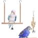Yue Budgie Toys 7 Pcs Bird Toys Natural Coconut Bird Cage with Ladder Hanging Swing Climbing Hammock Rotated Ladder Wooden Chewing Toy Bells parrot toys for Birds parrots Love Birds Mynah - Buy Online on GoSupps.com