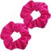 Guvass 2 Pack Hair Scrunchies for Women Hot Pink Velvet Elastics Scrunchy Bobbles Soft Hair Bands Hair Ties for Women (Hot Pink)