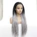 wig Front lace wig gradient long straight hair three braids small braids dirty twisted wigs