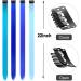 12 Pcs Colored Hair Extensions Colorful Clip in Hair Extensions 22 inch Synthetic Straight Hair Extensions for Kids Girls Women Blue series - Buy Online on GoSupps.com