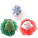 KALLORY 3pcs Christmas Bath Loofah Santa Claus Xmas Tree Mesh Pouf Ball Shower Sponge Body Scrubber for Bathroom Body Puff Scrubbers for Skin Exfoliating - Buy Online on GoSupps.com