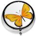 Pretty Butterfly Print Mini Pill Box - 3 Compartment Travel Organizer for Medications | Portable Pill Case for Home & Office - Buy Online on GoSupps.com