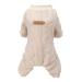 Izefia dog sweater dog clothing fleece dog wool sweater winter warm sweatshirt 4-leg overall pajama twist print sweater for small dogs medium-sized dogs cats L: (back length: 30 cm) khaki