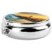 Buy Sunset in Barcelona Round Pill Box Organizer - 3 Compartments for Travel & Daily Use - Portable Design for Purse & Pocket - Buy Online on GoSupps.com