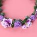 Minkissy Bridal Hair Wreath - Purple Flower Crown with Green Leaf Headband for Women and Girls - Perfect for Wedding and Party - Buy Online on GoSupps.com