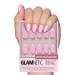 Glamnetic Press On Nails - Think Pink | Solid Opaque Light Pastel Pink Short Oval Nails Reusable | 15 Sizes - 30 Nail Kit