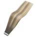 Shop Moresoo Virgin Hair Tape Extensions - Real Hair Invisible Brown to Ash Blonde 35cm 10g 5 Pieces - Premium Quality - Buy Online on GoSupps.com