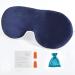 alittlecloud Silk Sleep Mask Ergonomic & Blindfold Eye Mask for Travel/Naps/Yoga Super Soft/Smooth/Lightweight with Adjustable Strap for Women/Men Navy Blue