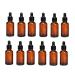12 pieces 20 ml 0.67 ounce empty Bernstein glass essential oil bottle bottle container with glass pipette pipette for essential oils Other liquids