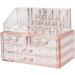 Pink Diamond Jewelry & Cosmetic Box with Brush Holder - Storage Display Cube with 4 Drawers - 2 Piece Set - Buy Online on GoSupps.com