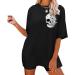 Black Skull Oversized Women's T-Shirt - Loose Fit Short Sleeve Top - Size Large - Buy Online on GoSupps.com