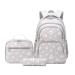 3Pcs Daisy Prints Backpack Sets Kids Bookbag Primary School Daypack Elementary Students Knapsack for Teens Girls Daisy print Grey